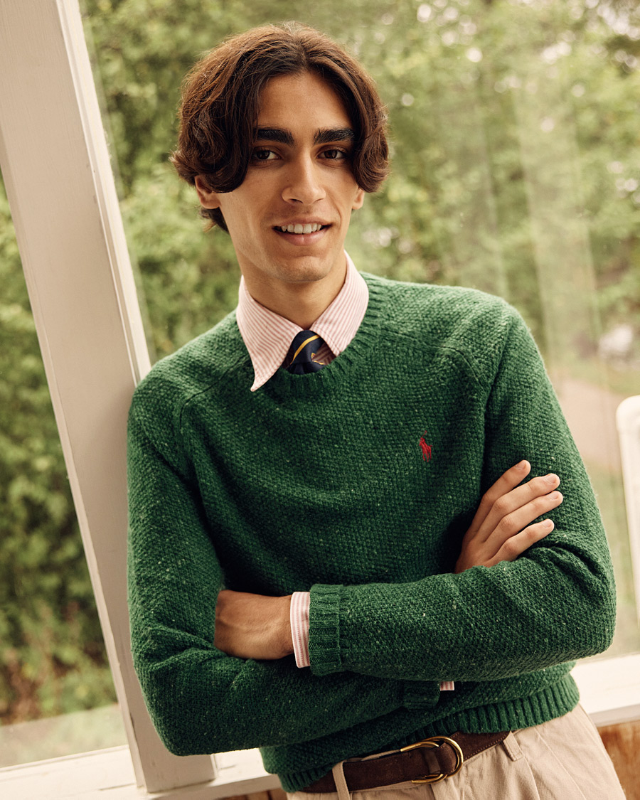 Herre | Gensere | Polo Ralph Lauren | Wool Donegal Knitted Sweater Forest Green
