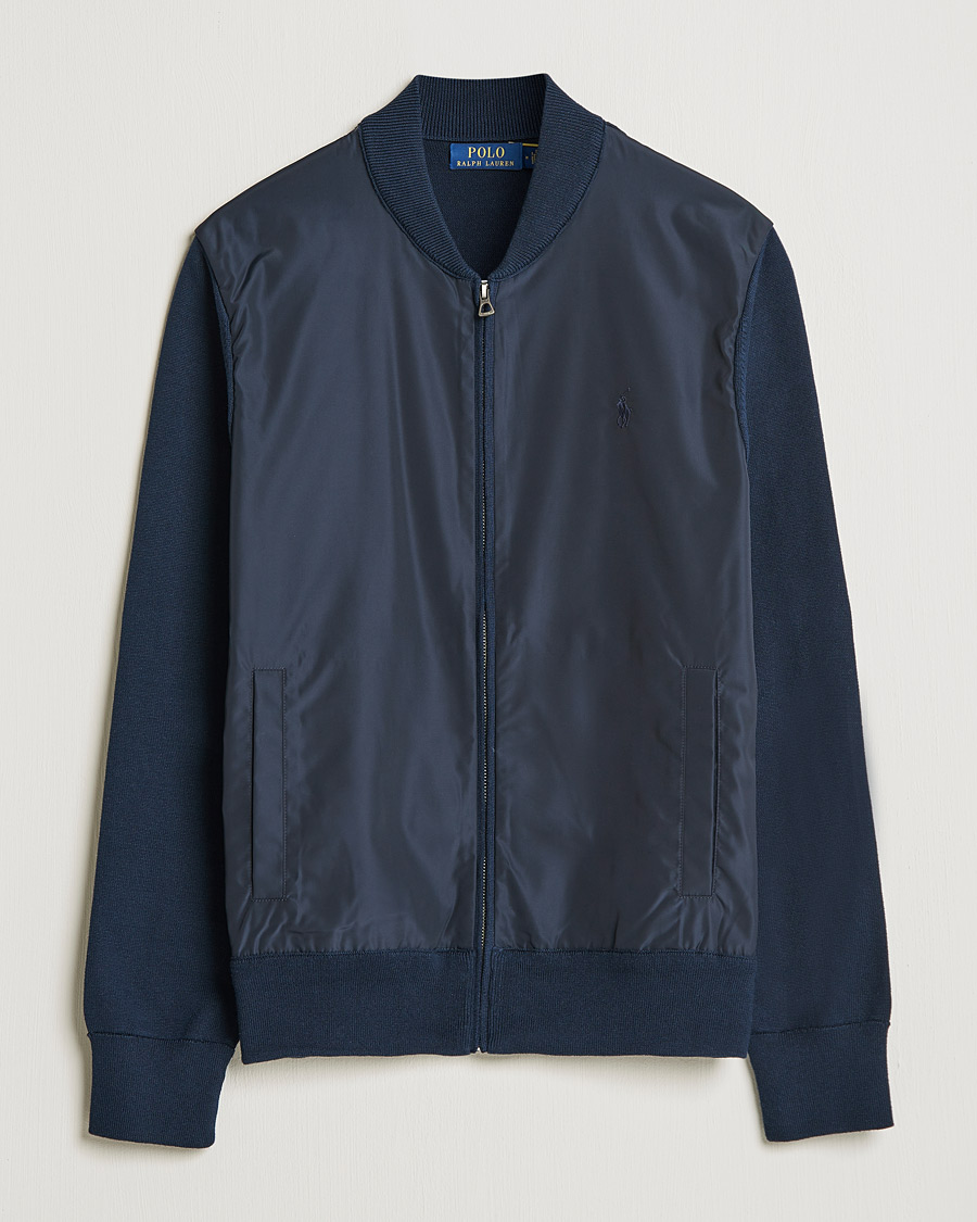 Herre | Gensere | Polo Ralph Lauren | Cotton Hybrid Full-Zip Sweater Piper Navy