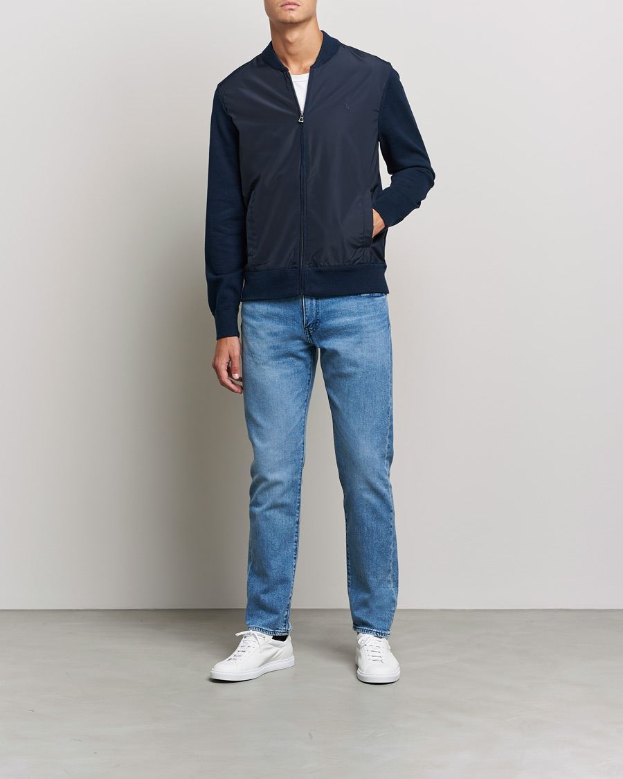 Herre | Gensere | Polo Ralph Lauren | Cotton Hybrid Full-Zip Sweater Piper Navy