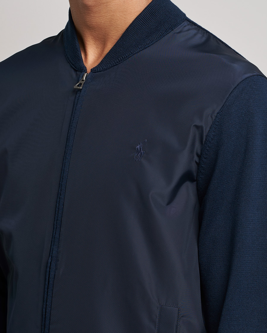 Herre | Gensere | Polo Ralph Lauren | Cotton Hybrid Full-Zip Sweater Piper Navy