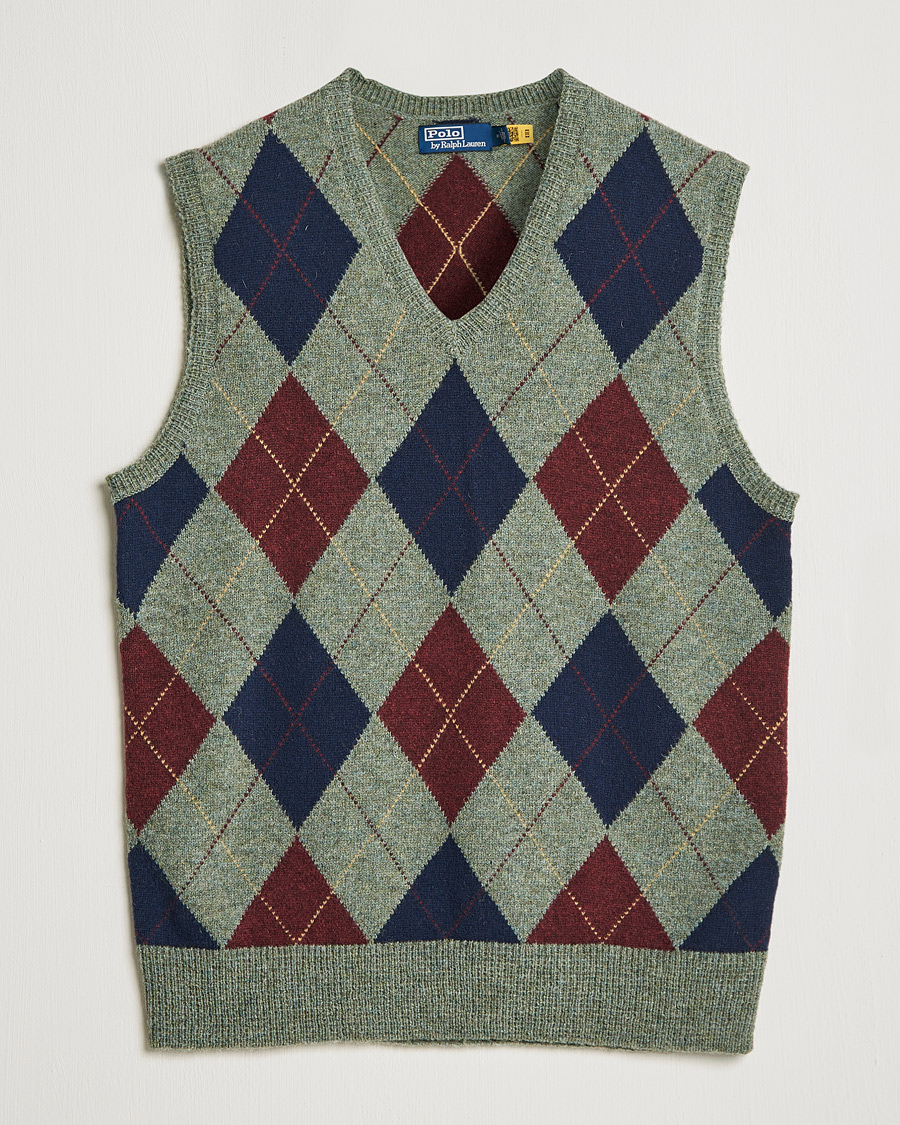 Herre | Gensere | Polo Ralph Lauren | Wool Argyle Vest Green Multi