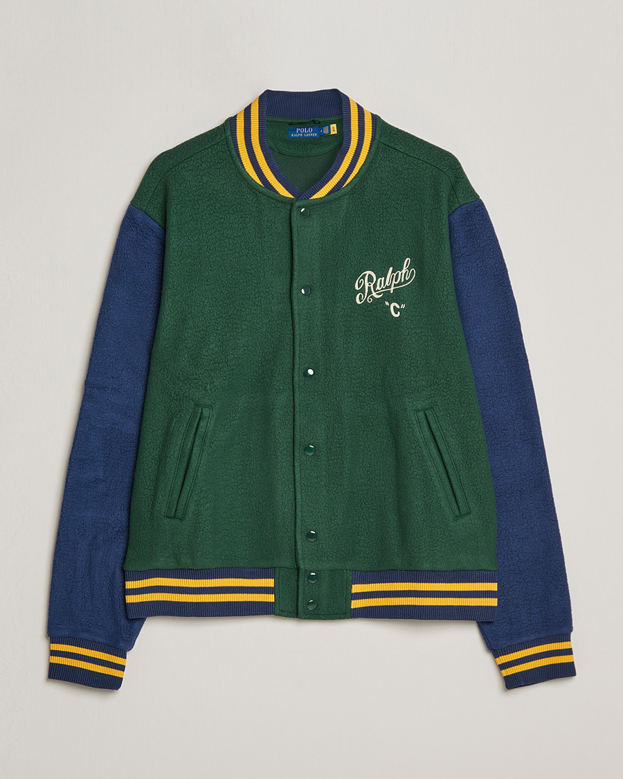 Herre | Jakker | Polo Ralph Lauren | Nylon Baseball Jacket College Green/Cruies Navy