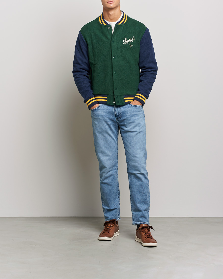 Herre | Jakker | Polo Ralph Lauren | Nylon Baseball Jacket College Green/Cruies Navy