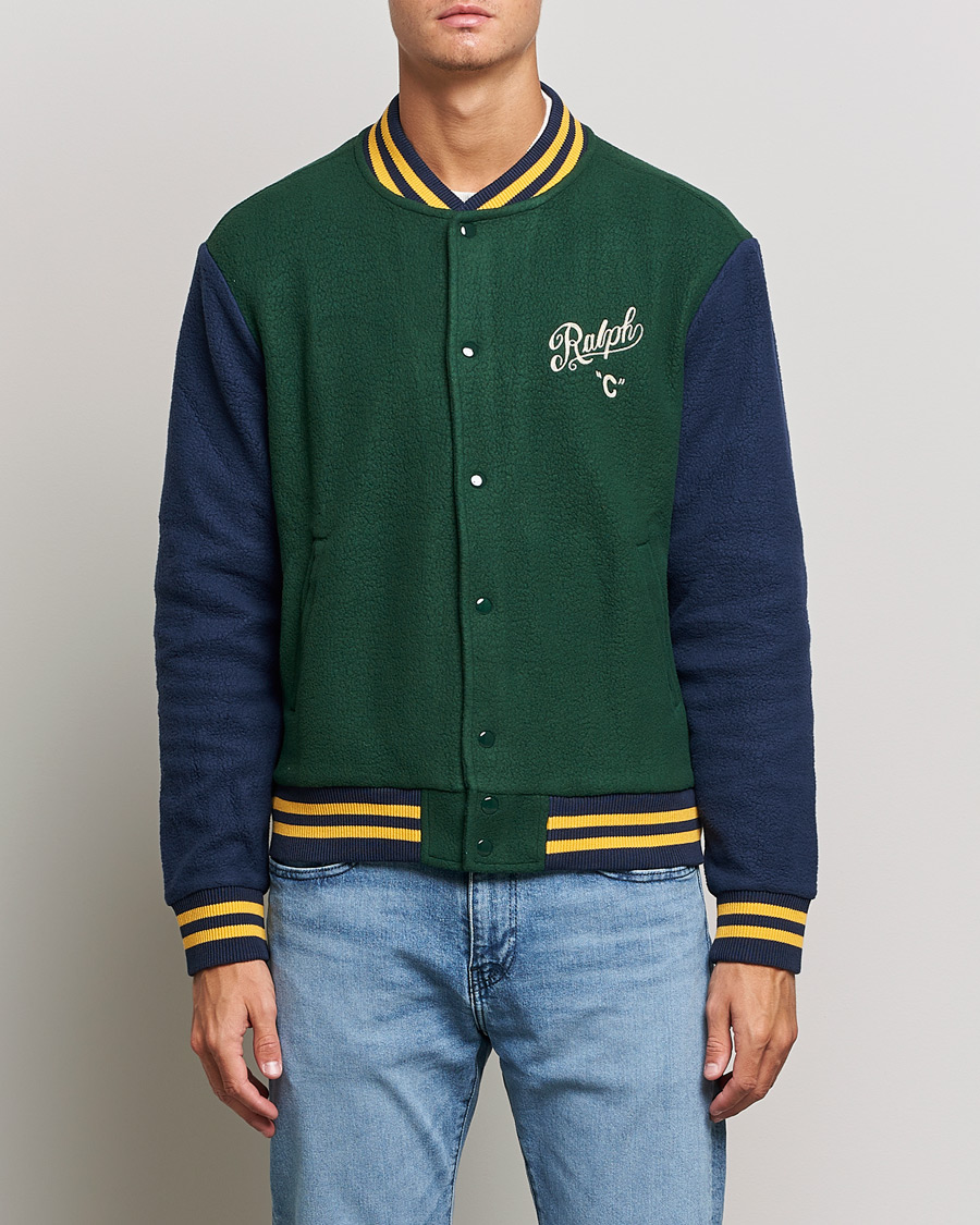 Herre | Jakker | Polo Ralph Lauren | Nylon Baseball Jacket College Green/Cruies Navy