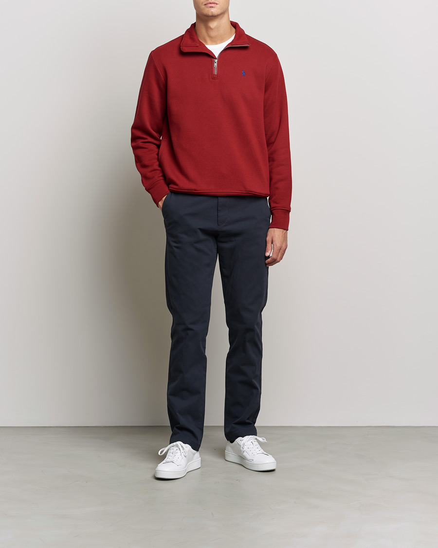 Herre | Gensere | Polo Ralph Lauren | Fleece Jersey Half Zip Holiday Red