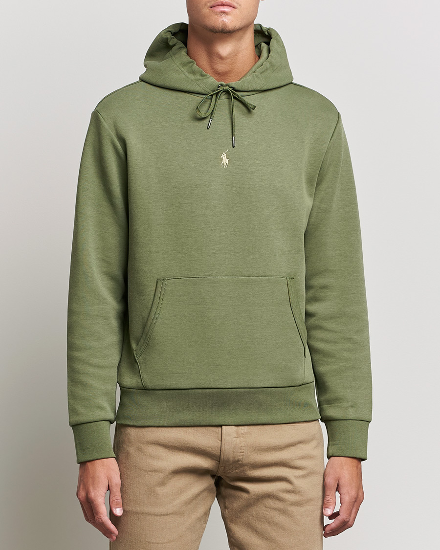 Herre |  | Polo Ralph Lauren | Double Knit Logo Hoodie Army Olive
