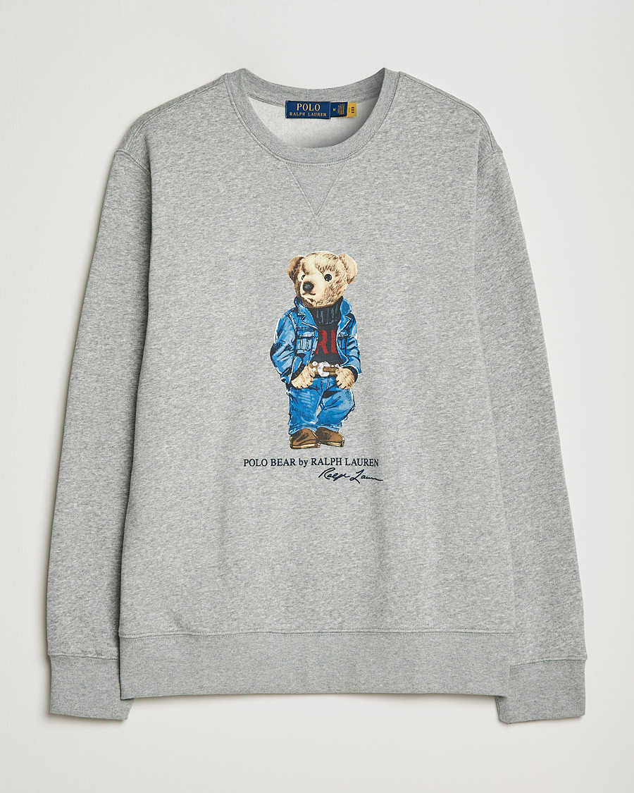 Herre | Gensere | Polo Ralph Lauren | Printed Denim Bear Sweatshirt Andover Heather