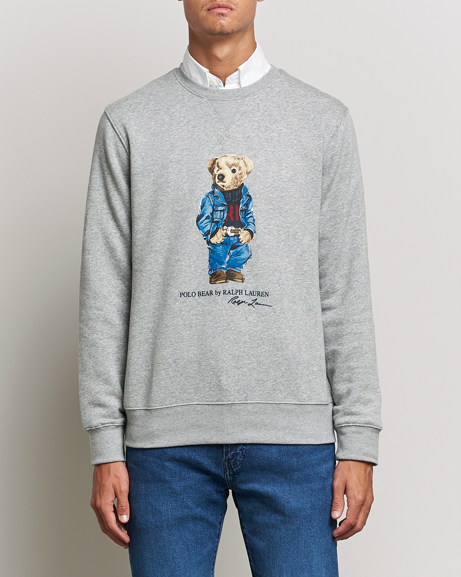 Herre | Sweatshirts | Polo Ralph Lauren | Printed Denim Bear Sweatshirt Andover Heather