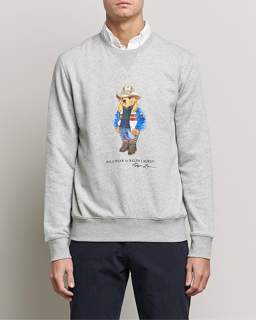 Herre | Grå gensere | Polo Ralph Lauren | Printed Denim Bear Sweatshirt Andover Heather