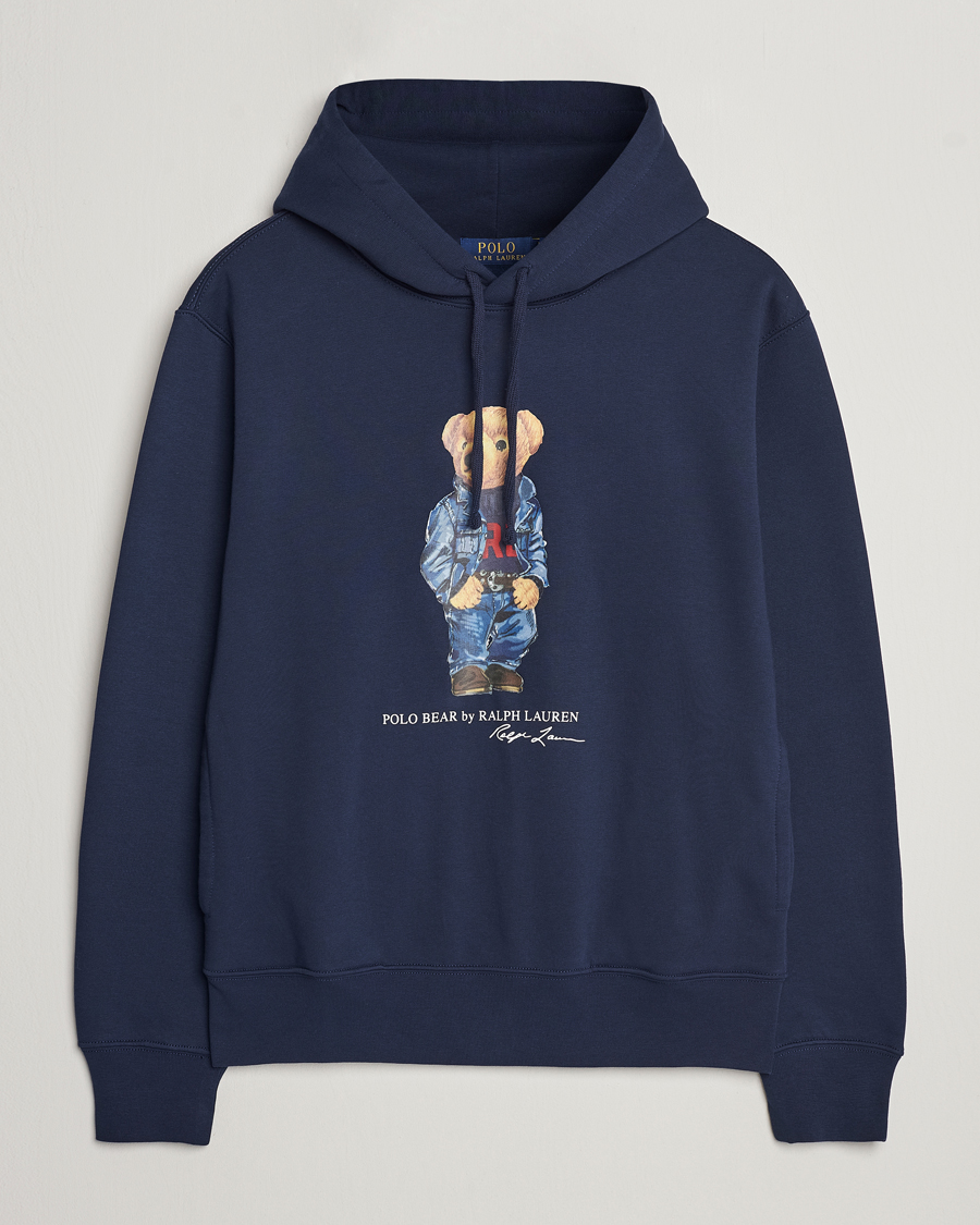 Herre | Gensere | Polo Ralph Lauren | Printed Denim Bear Hoodie Cruise Navy