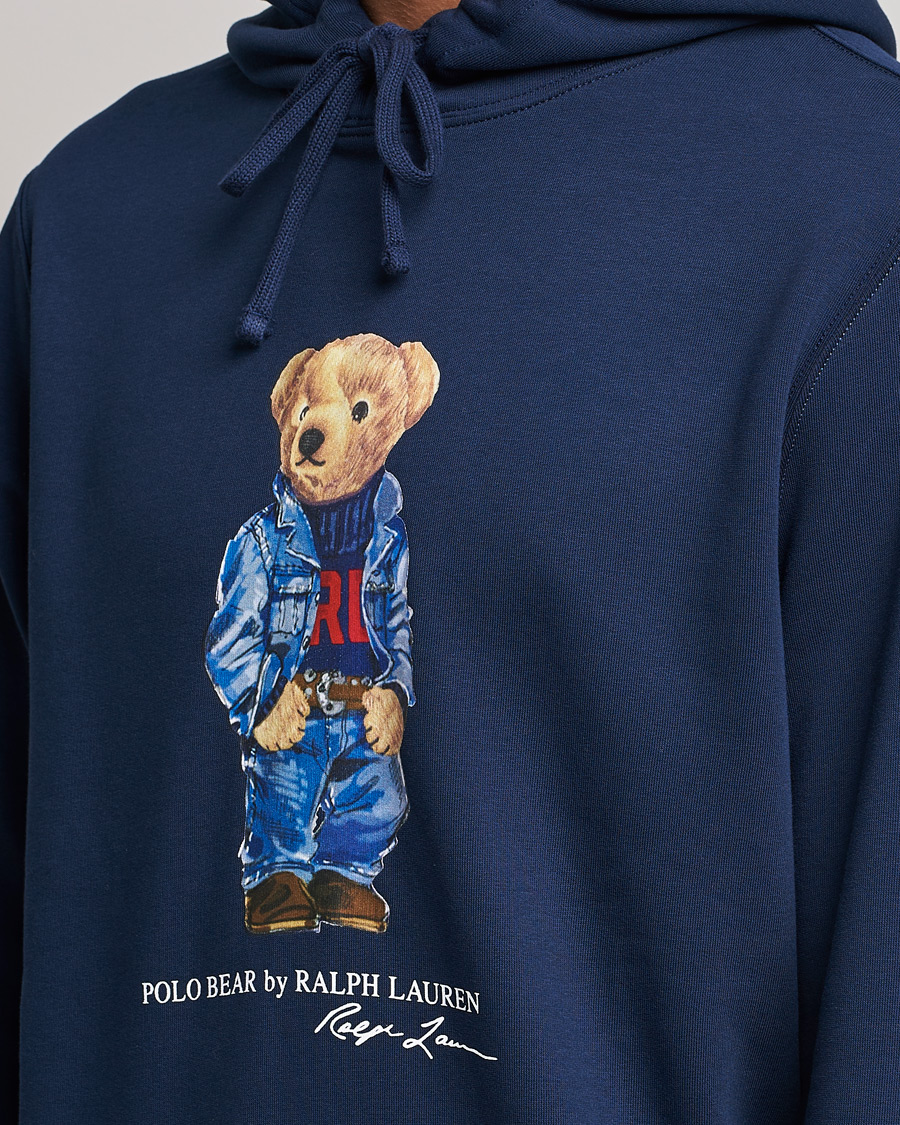 Herre | Gensere | Polo Ralph Lauren | Printed Denim Bear Hoodie Cruise Navy