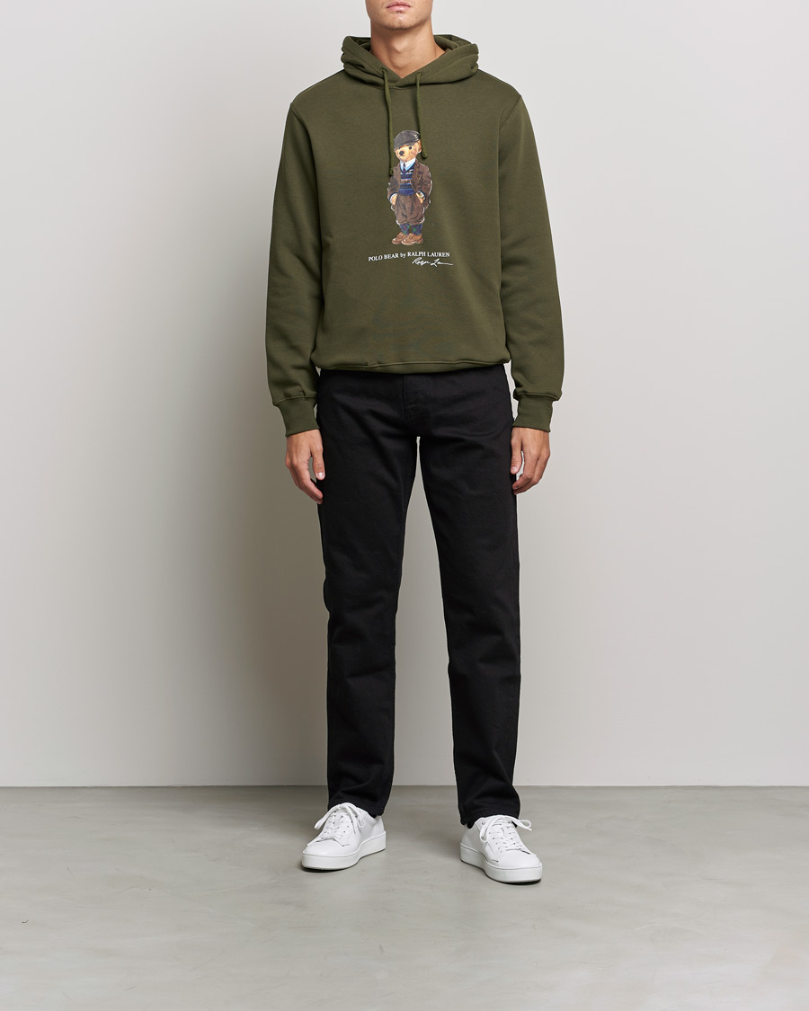 Herre | Gensere | Polo Ralph Lauren | Printed Denim Bear Hoodie Army Olive