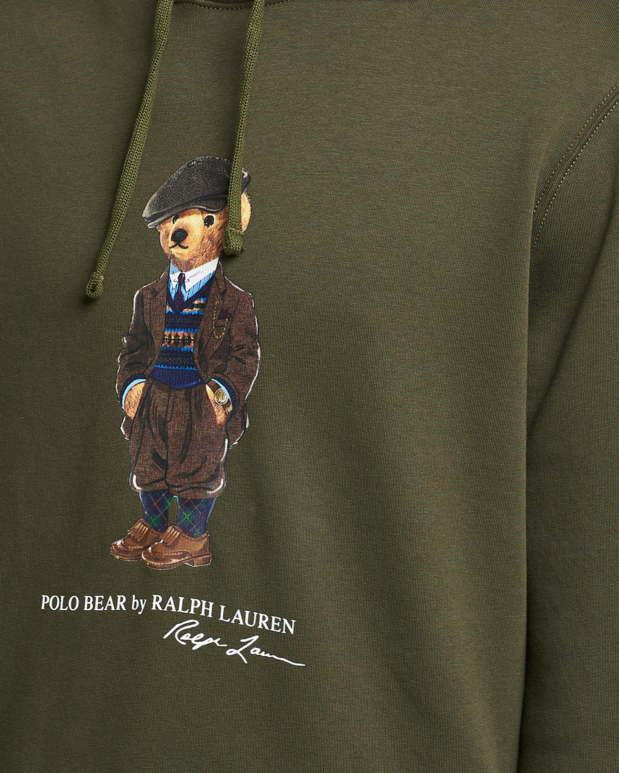 Herre | Gensere | Polo Ralph Lauren | Printed Denim Bear Hoodie Army Olive