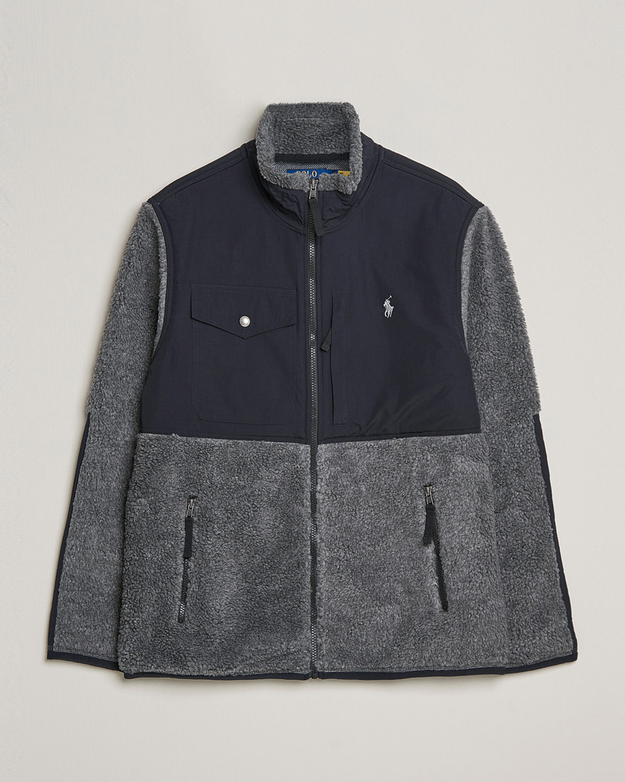 Herre | Gensere | Polo Ralph Lauren | Bonded Sherpa Full Zip Sweater Charcoal/Black