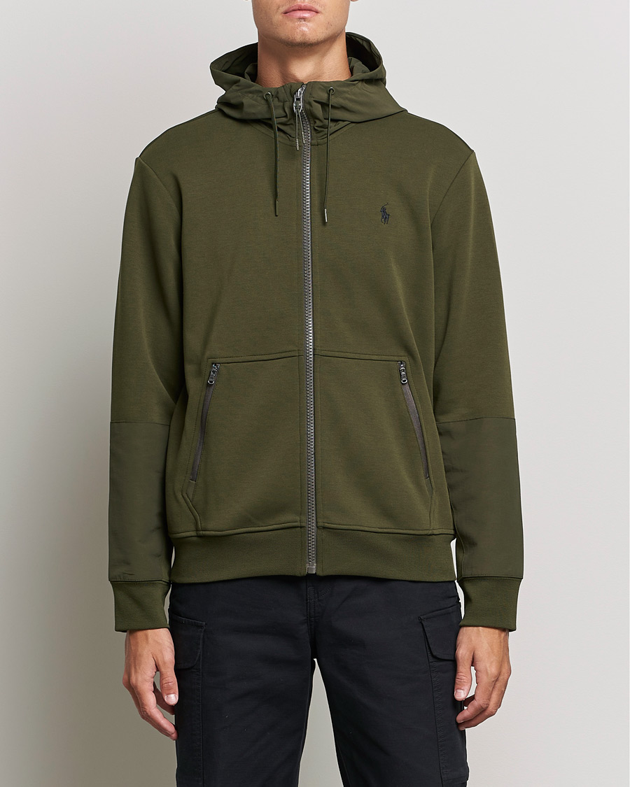 Herre | Gensere | Polo Ralph Lauren | Double Knit Full Zip Hoodie Army Olive
