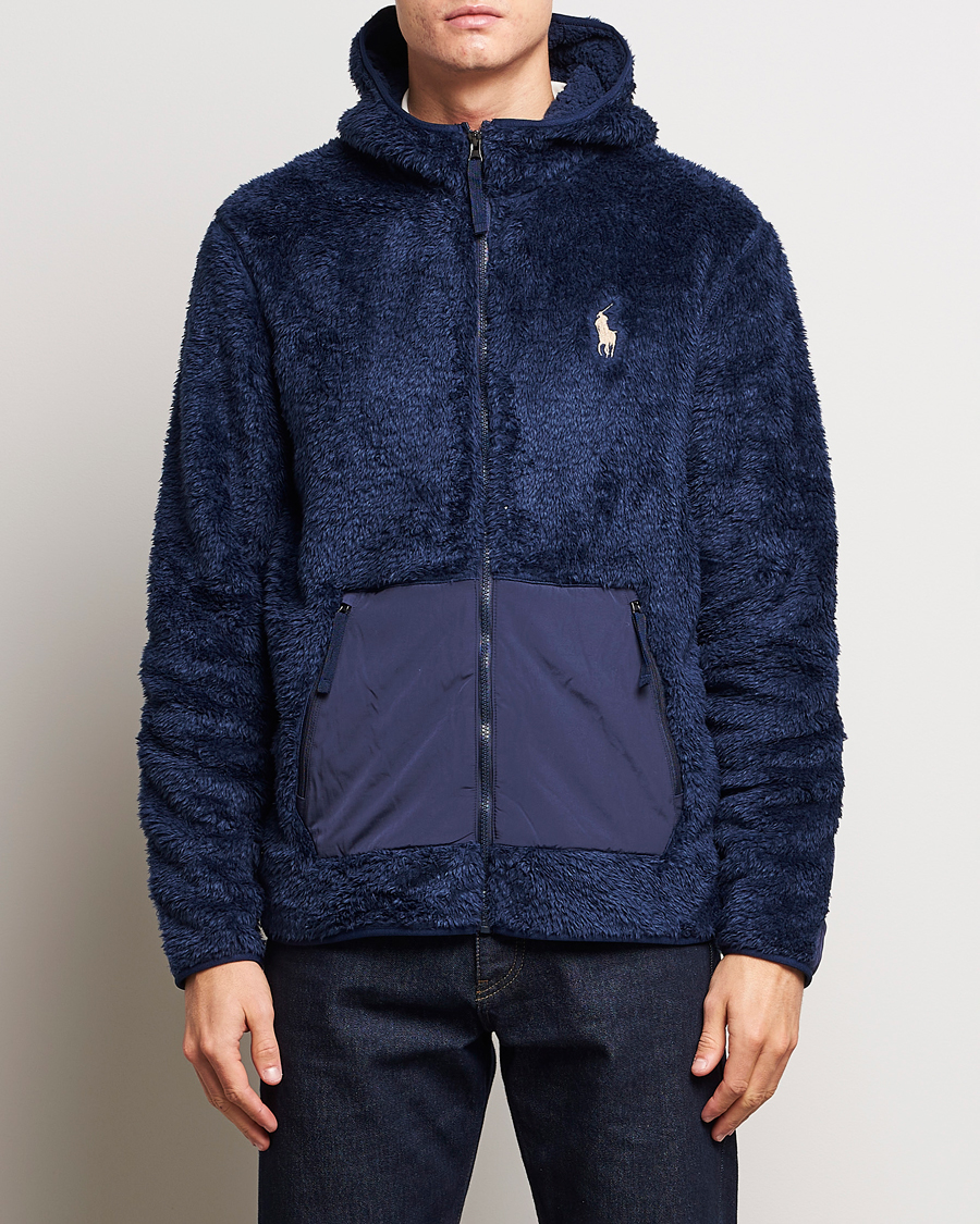 Herre | Gensere | Polo Ralph Lauren | Curly Sherpa Full Zip Hoodie Newport Navy