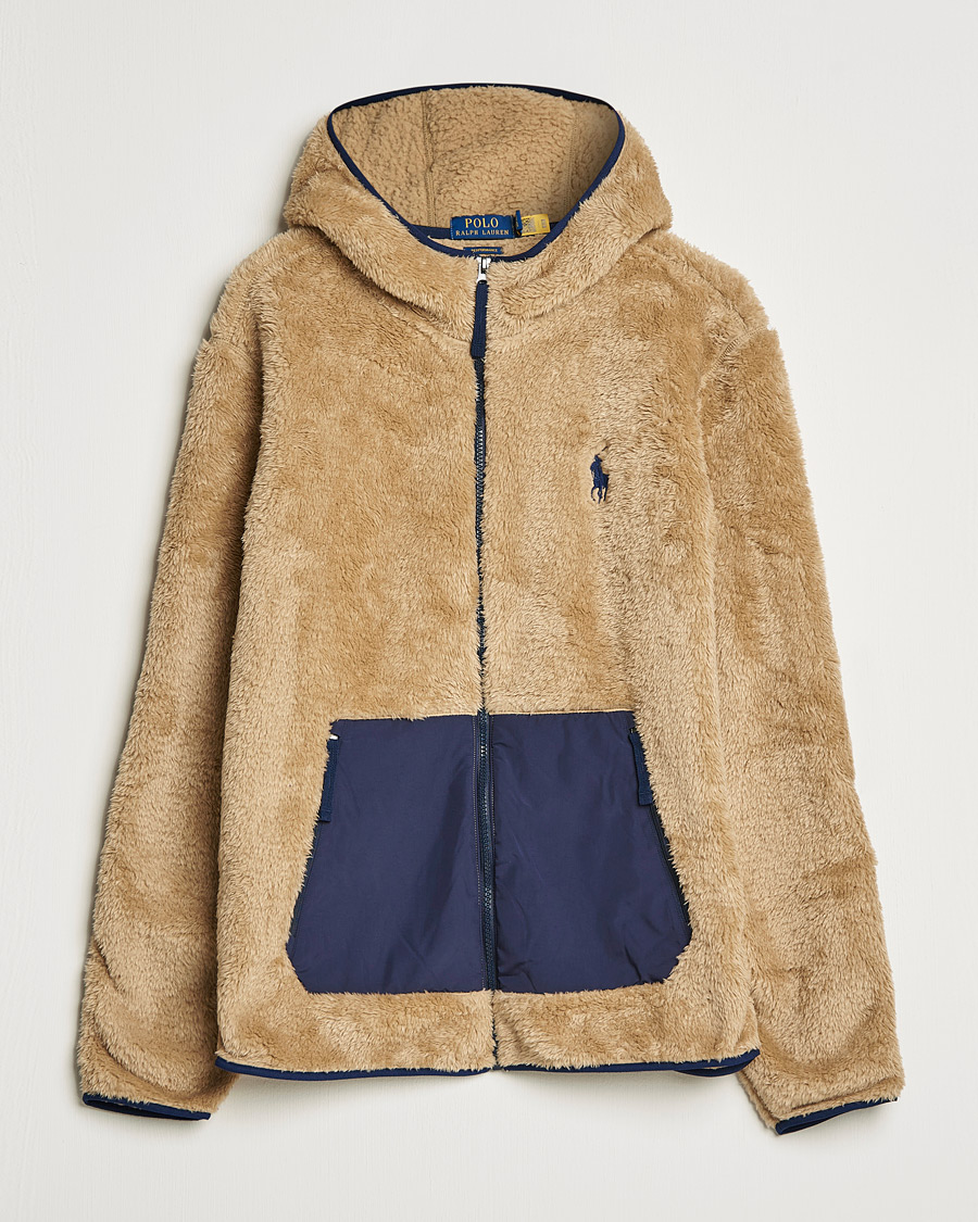 Herre | Gensere | Polo Ralph Lauren | Curly Sherpa Full Zip Hoodie Vintage Khaki