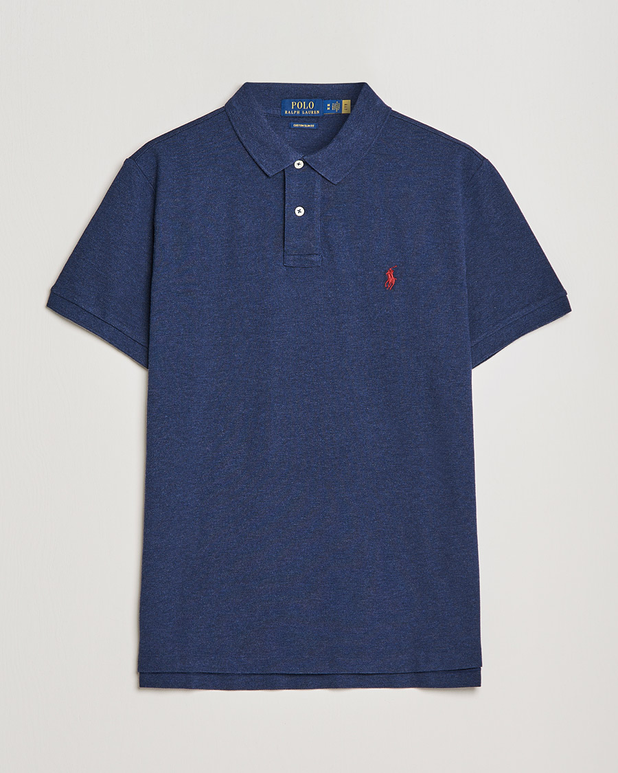 Herre | Pikéer | Polo Ralph Lauren | Custom Slim Fit Polo Spring Navy Heather