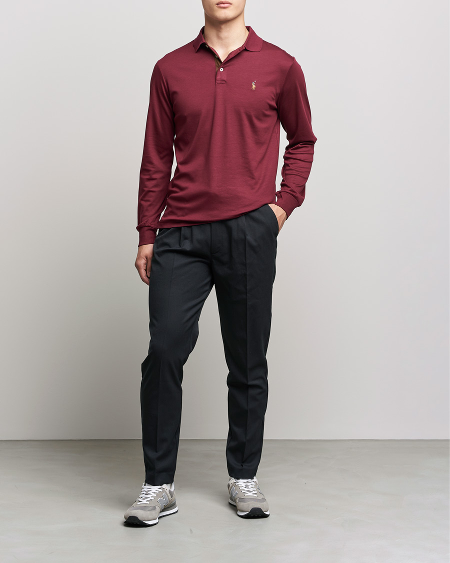 Herre | Gensere | Polo Ralph Lauren | Luxury Pima Cotton Long Sleeve Polo Classic Wine