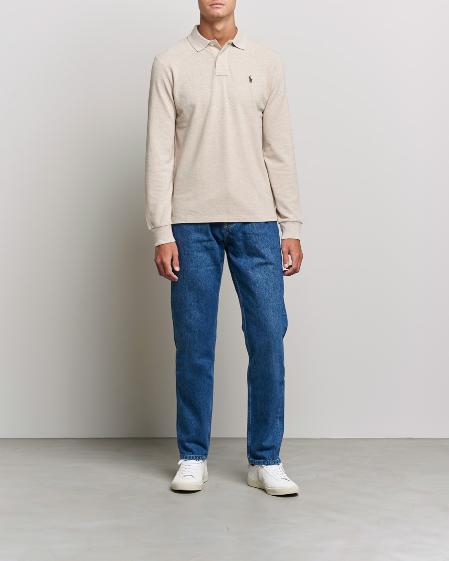 Herre | Gensere | Polo Ralph Lauren | Custom Slim Fit Long Sleeve Polo Dune Heather