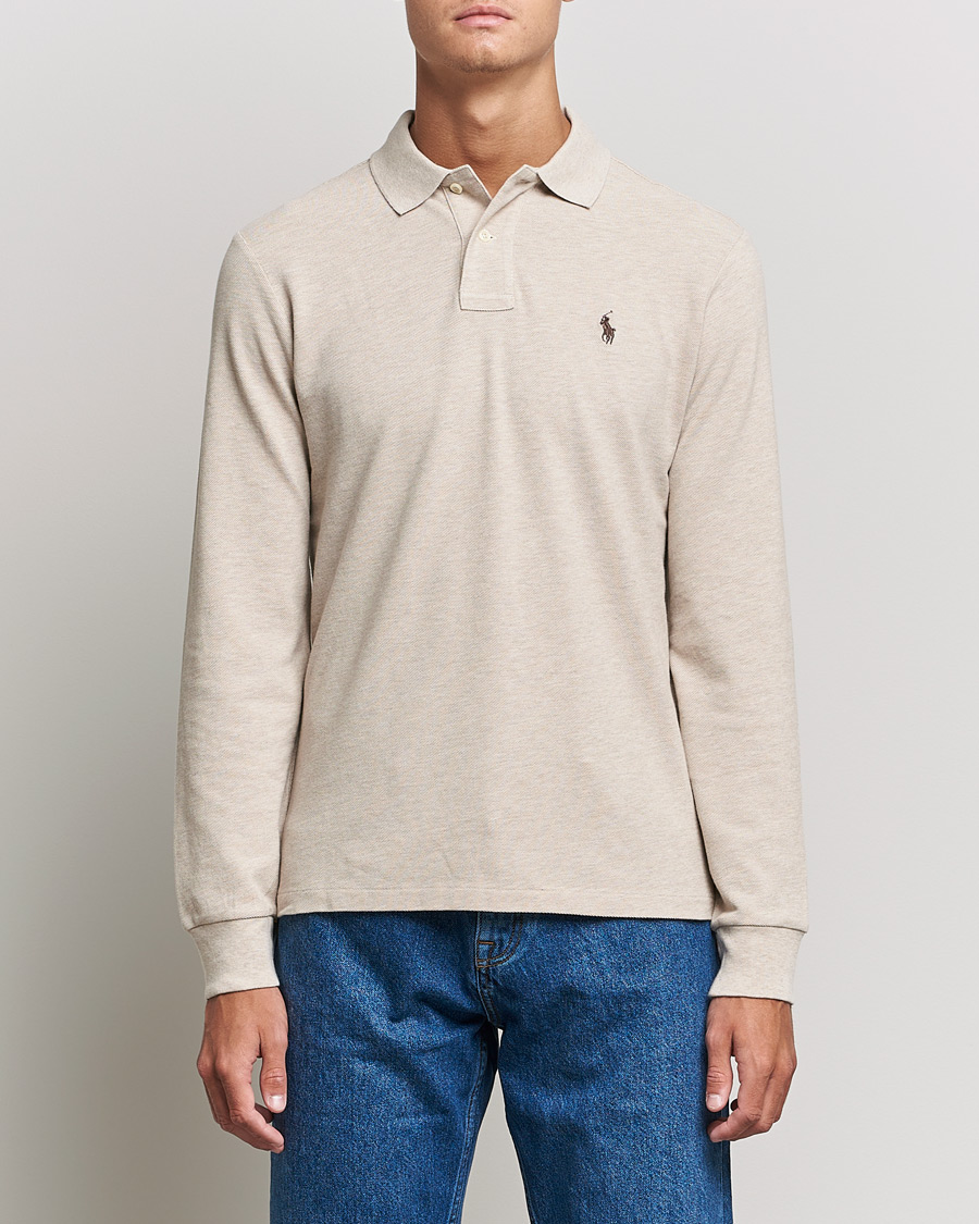Herre |  | Polo Ralph Lauren | Custom Slim Fit Long Sleeve Polo Dune Heather