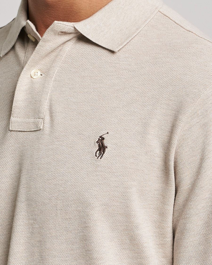 Herre | Gensere | Polo Ralph Lauren | Custom Slim Fit Long Sleeve Polo Dune Heather