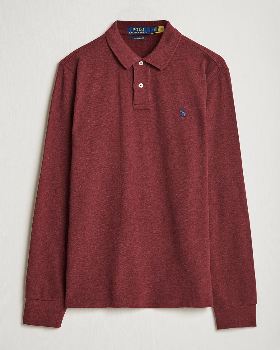 Herre | Gensere | Polo Ralph Lauren | Custom Slim Fit Long Sleeve Polo Wine Heather