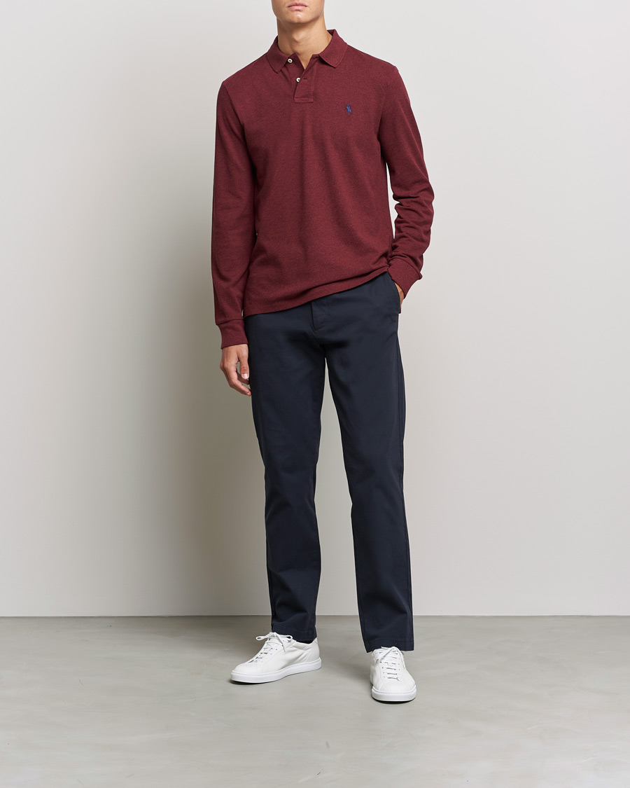 Herre | Gensere | Polo Ralph Lauren | Custom Slim Fit Long Sleeve Polo Wine Heather