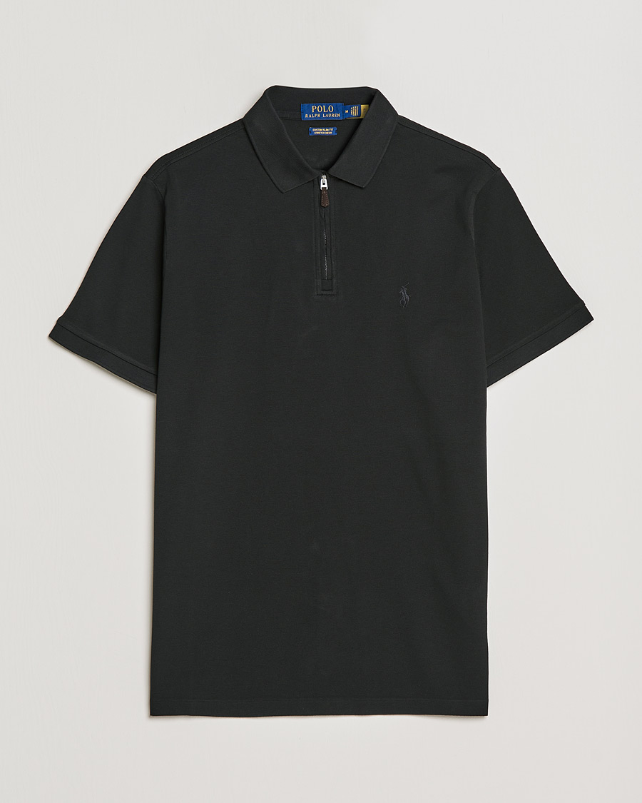 Herre | Pikéer | Polo Ralph Lauren | Custom Slim Fit Half Zip Polo Black