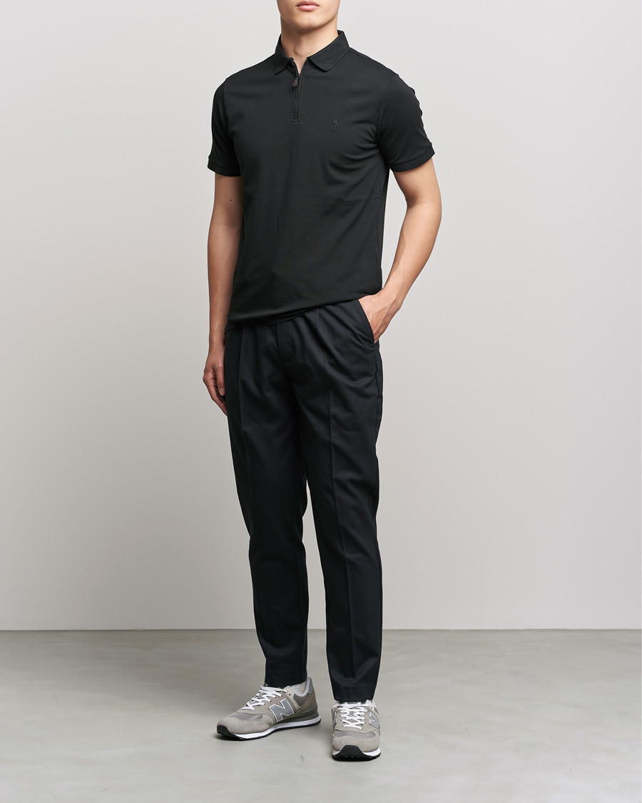 Herre | Pikéer | Polo Ralph Lauren | Custom Slim Fit Half Zip Polo Black