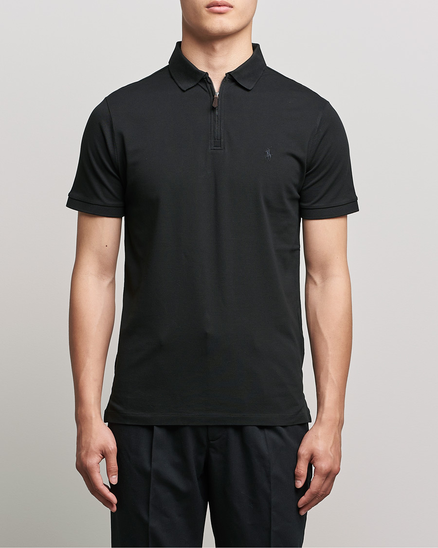 Herre | Pikéer | Polo Ralph Lauren | Custom Slim Fit Half Zip Polo Black