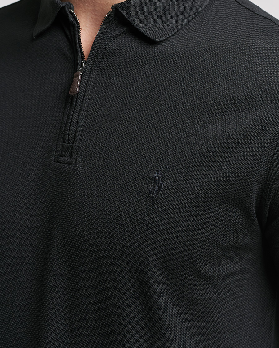 Herre | Pikéer | Polo Ralph Lauren | Custom Slim Fit Half Zip Polo Black