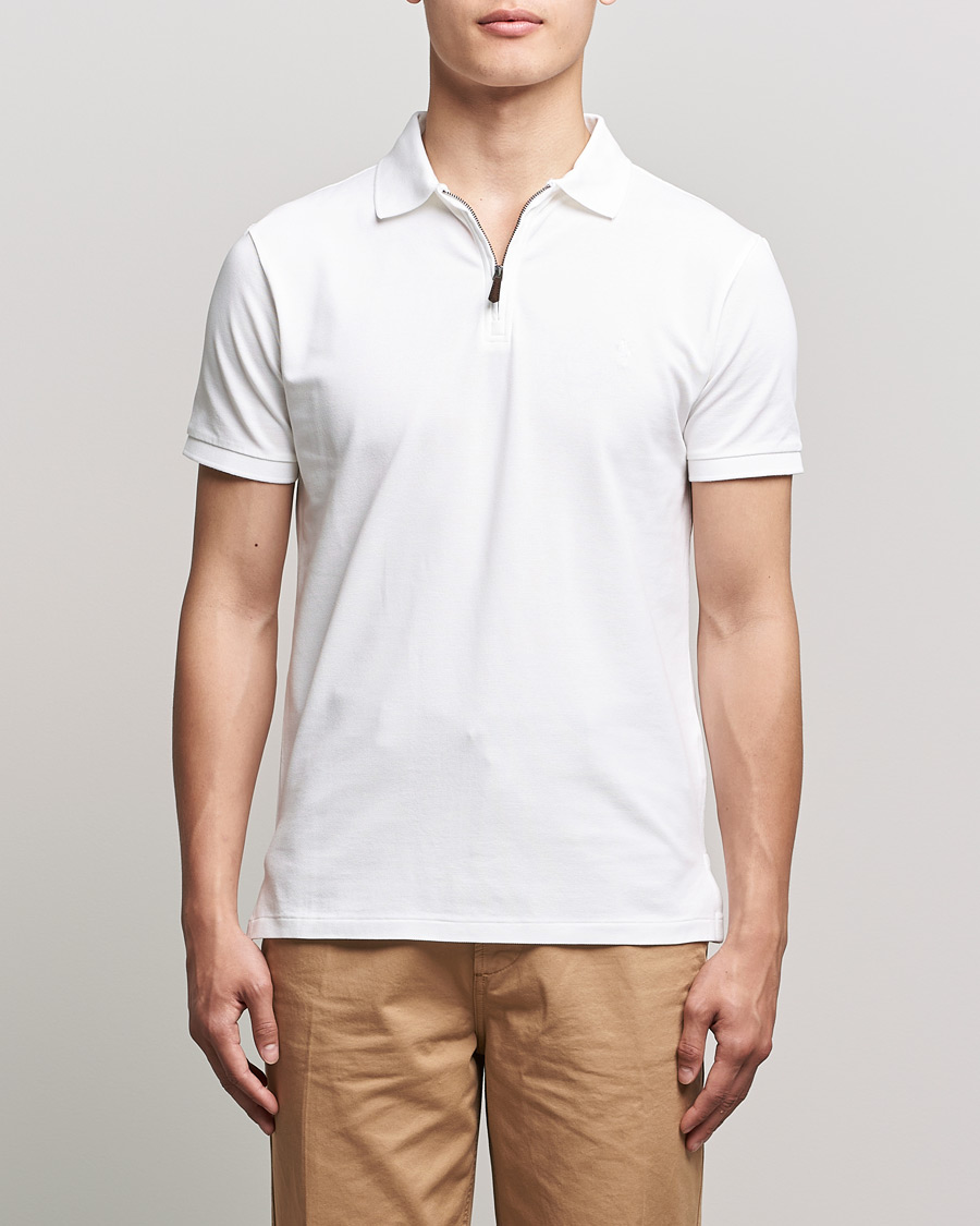 Herre | Pikéer | Polo Ralph Lauren | Custom Slim Fit Half Zip Polo White