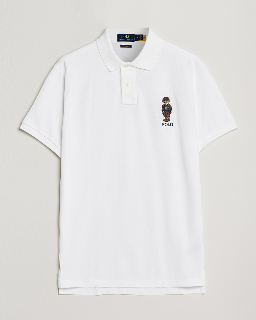 Herre | Pikéer | Polo Ralph Lauren | Custom Slim Fit Denim Bear Polo White