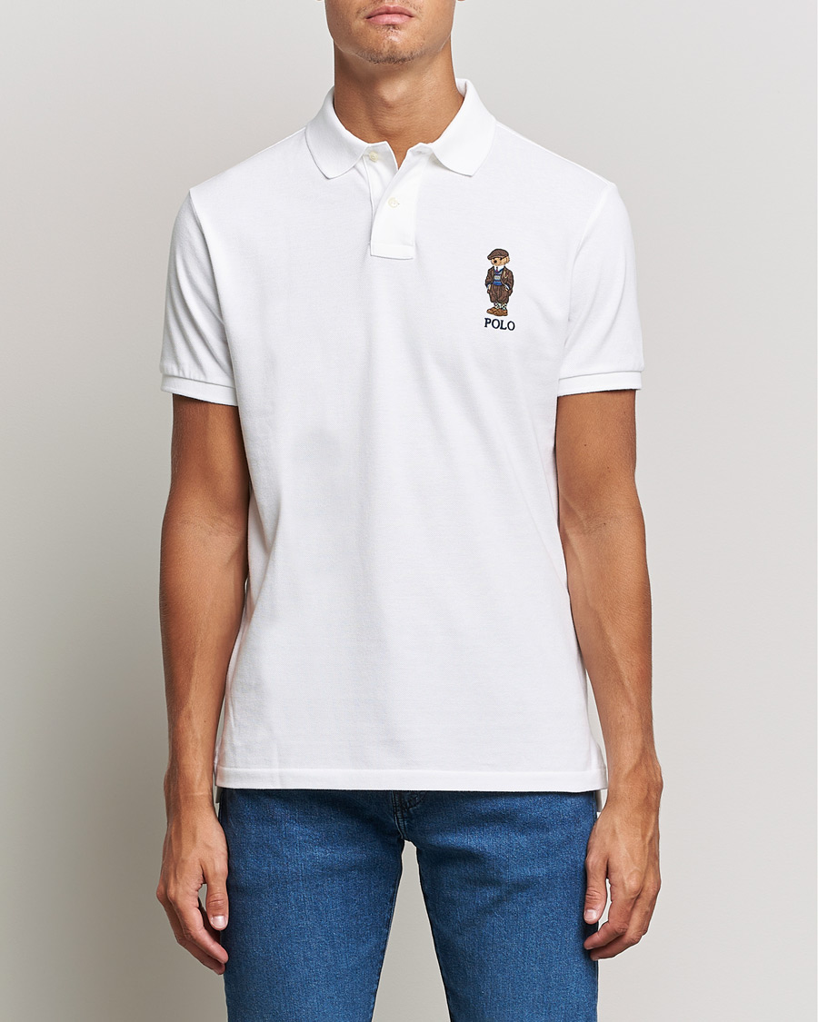 Herre | Pikéer | Polo Ralph Lauren | Custom Slim Fit Denim Bear Polo White