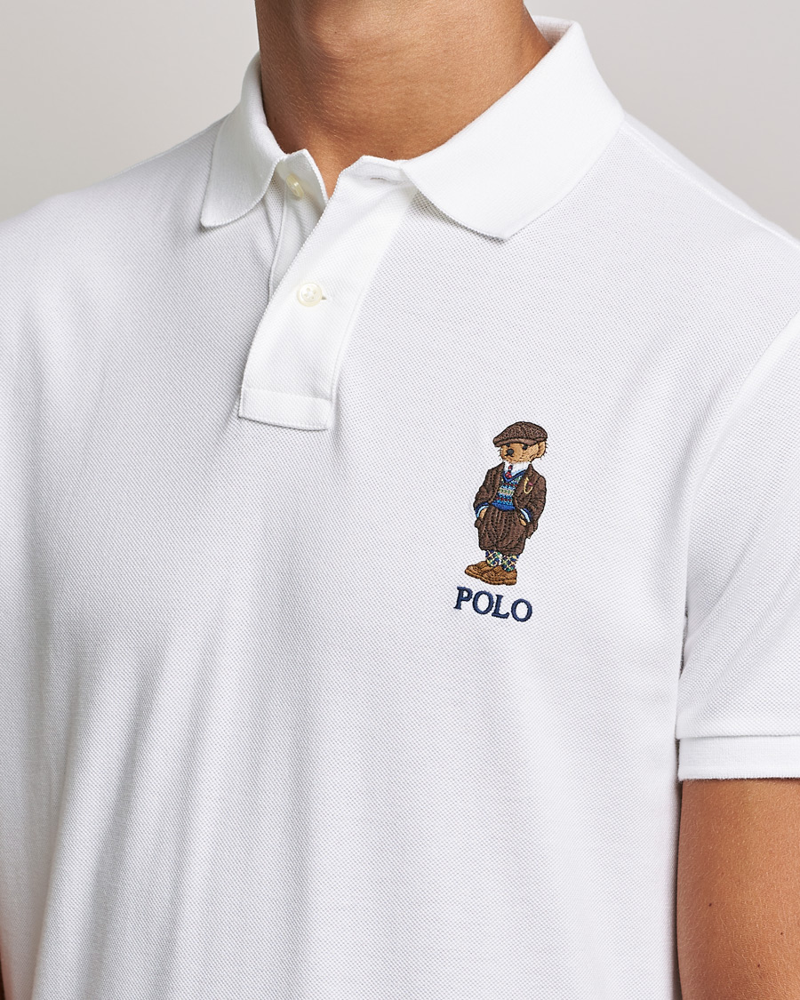 Herre | Pikéer | Polo Ralph Lauren | Custom Slim Fit Denim Bear Polo White