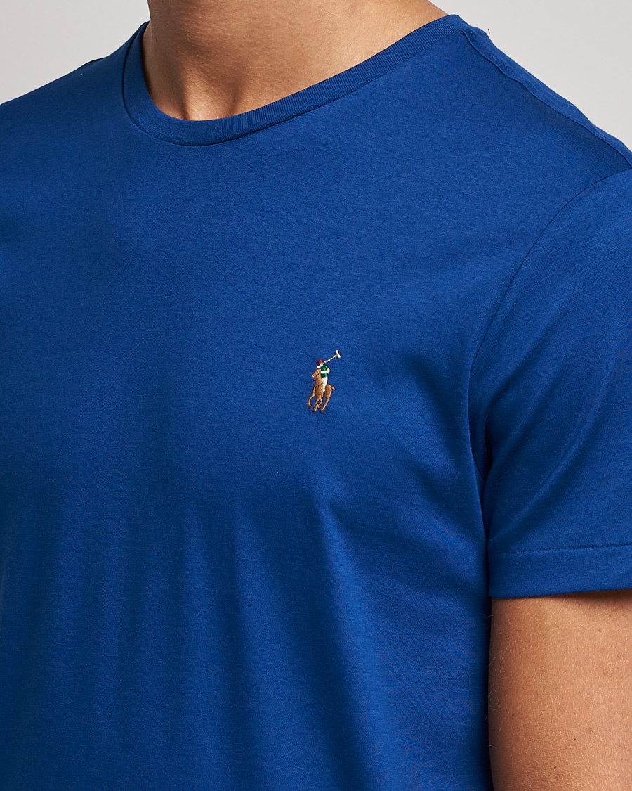 Herre | T-Shirts | Polo Ralph Lauren | Luxury Pima Cotton Crew Neck Tee Harrison Blue