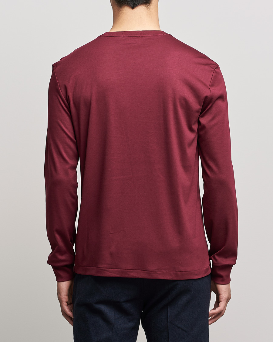 Herre | T-Shirts | Polo Ralph Lauren | Luxury Pima Cotton Long Sleeve Tee Classic Wine
