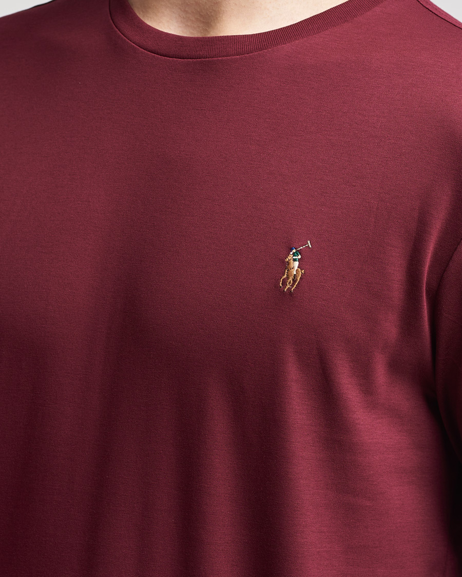Herre | T-Shirts | Polo Ralph Lauren | Luxury Pima Cotton Long Sleeve Tee Classic Wine