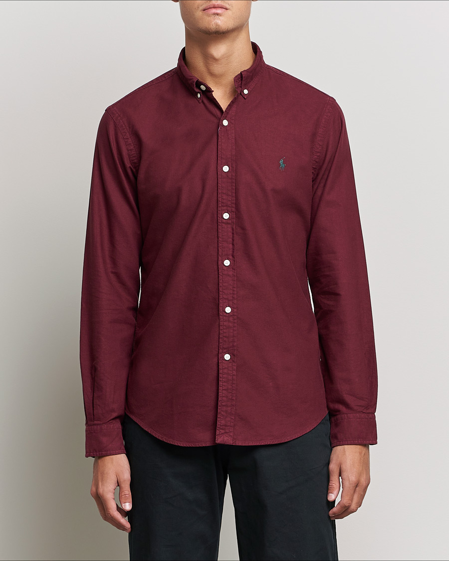 Herre | Skjorter | Polo Ralph Lauren | Slim Fit Garment Dyed Oxford Rich Ruby