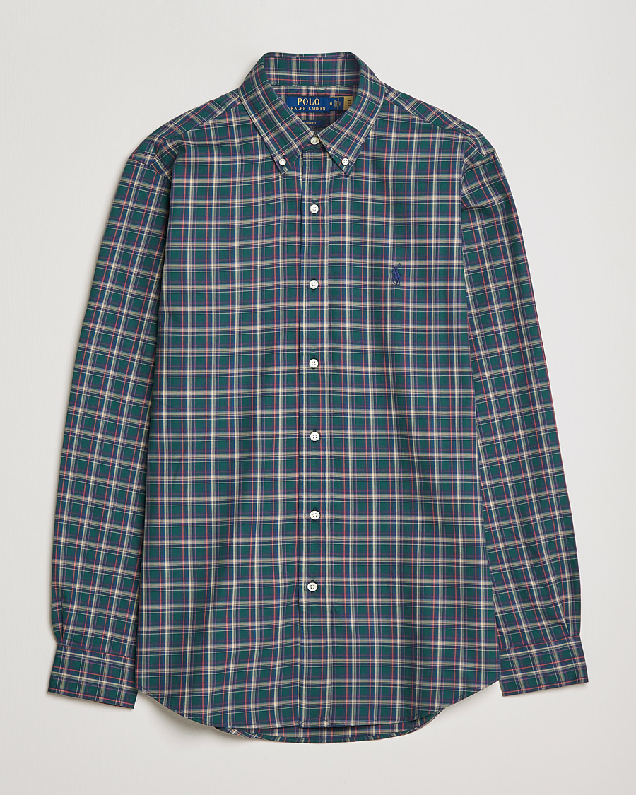 Herre | World of Ralph Lauren | Polo Ralph Lauren | Custom Fit Twill Checked Shirt Green/Cream