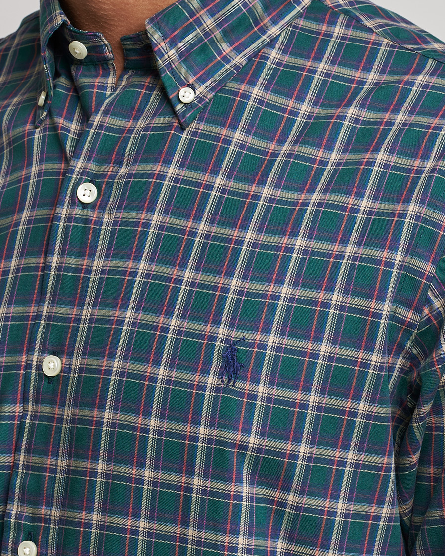 Herre | Skjorter | Polo Ralph Lauren | Custom Fit Twill Checked Shirt Green/Cream