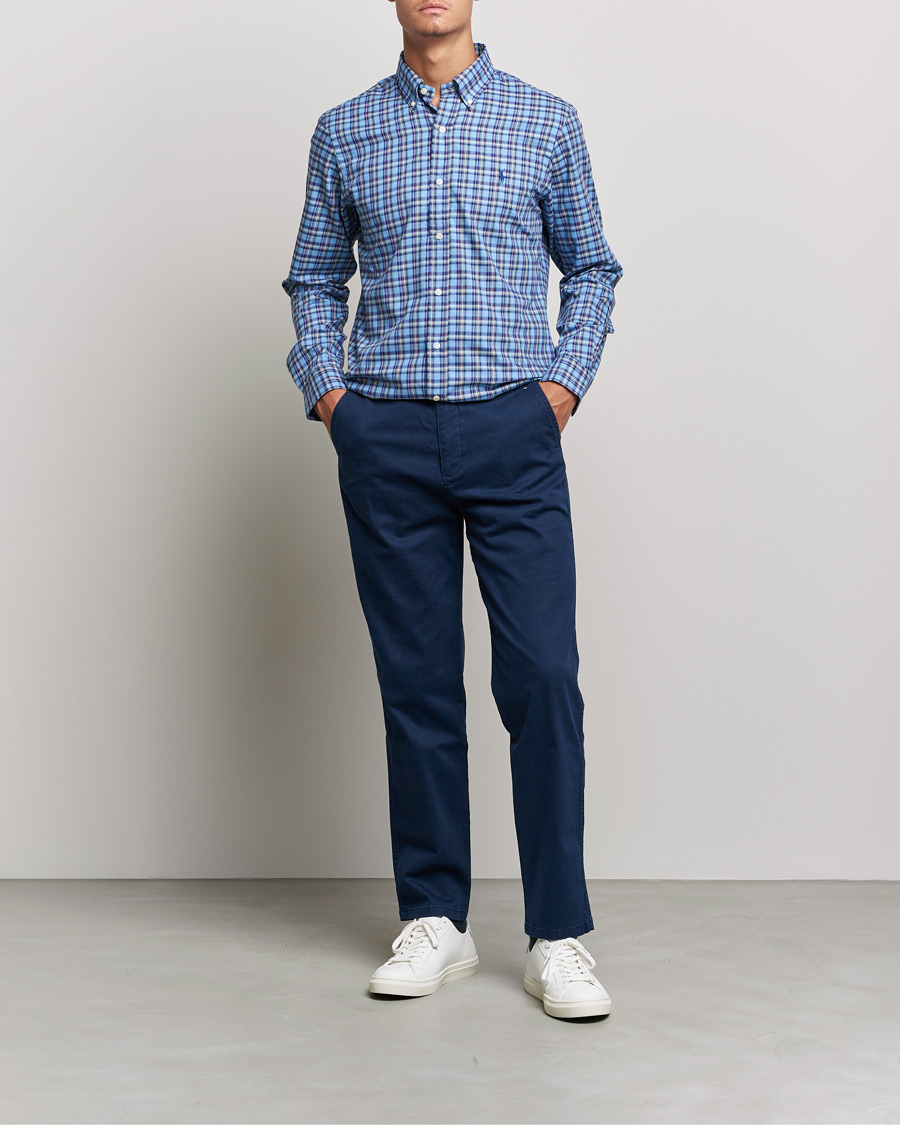 Herre | Casualskjorter | Polo Ralph Lauren | Custom Fit Twill Checked Shirt Blue