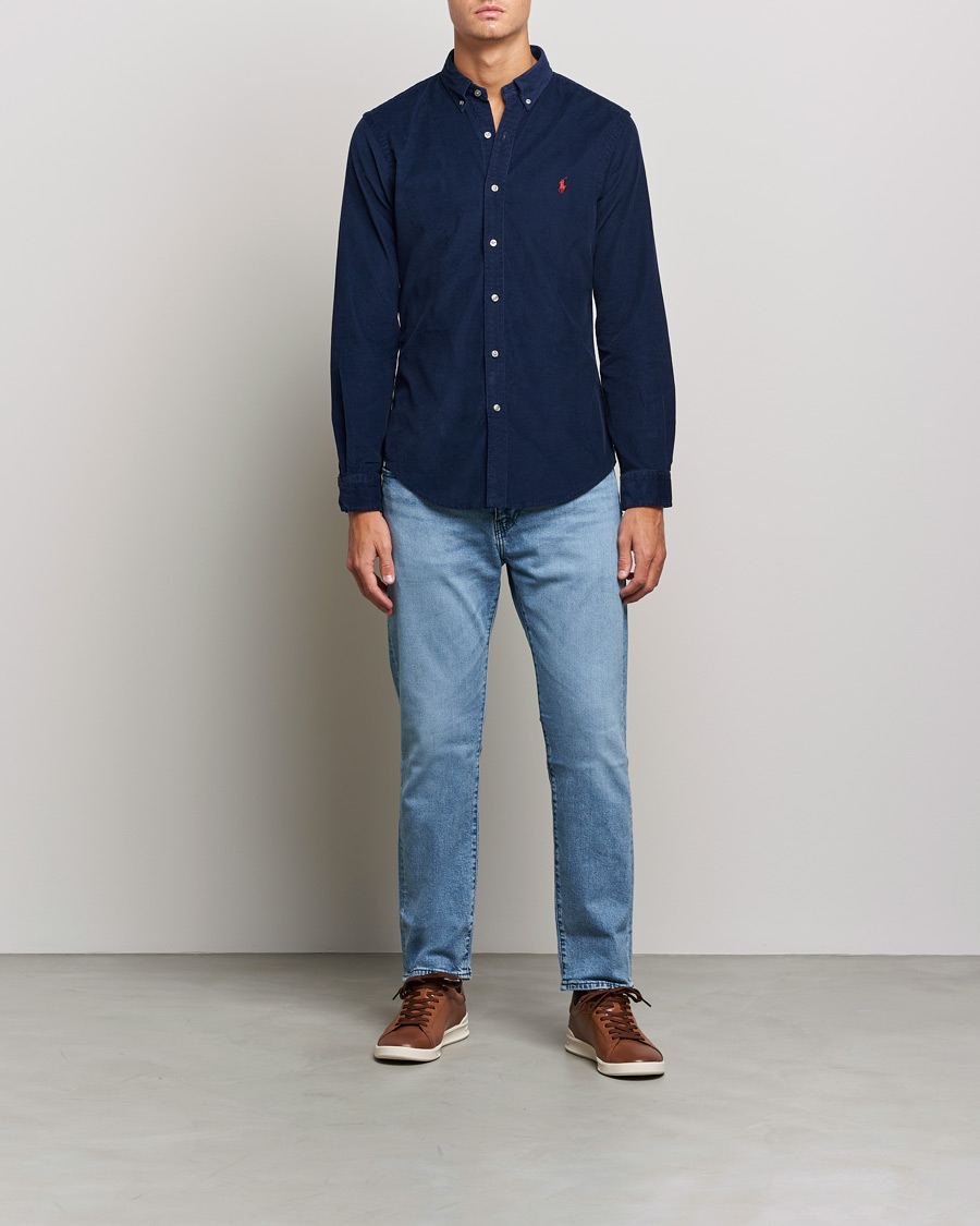 Herre | Skjorter | Polo Ralph Lauren | Slim Fit Corduroy Shirt Newport Navy