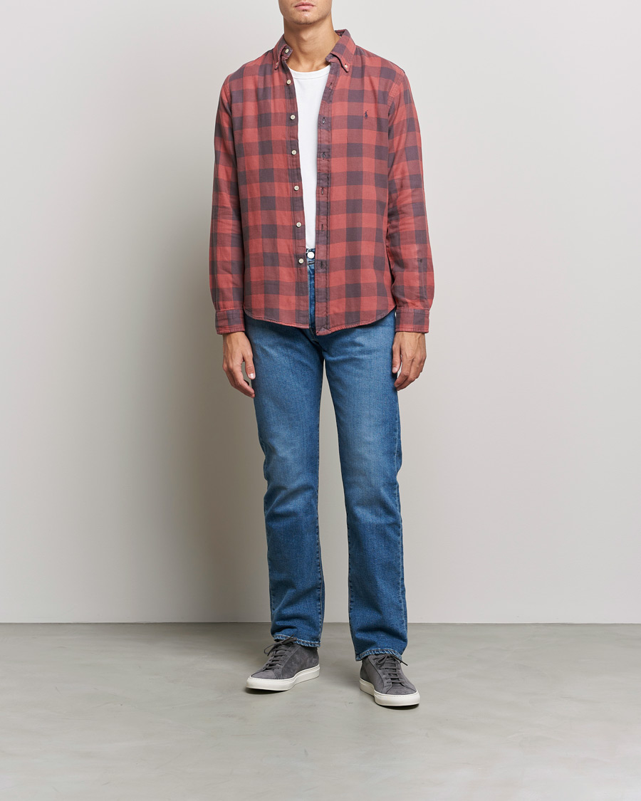 Herre | Skjorter | Polo Ralph Lauren | Custom Fit Double Faced Checked Shirt Red/Black