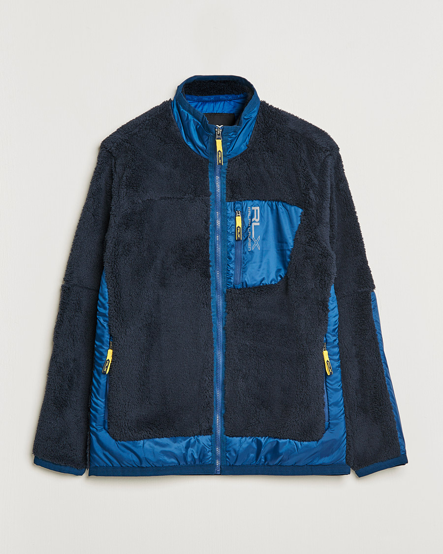 Herre | Gensere | RLX Ralph Lauren | Hi-Pile Full Zip Sweater College Navy
