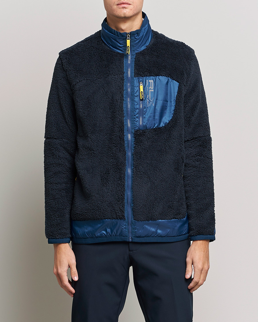 Herre | Gensere | RLX Ralph Lauren | Hi-Pile Full Zip Sweater College Navy