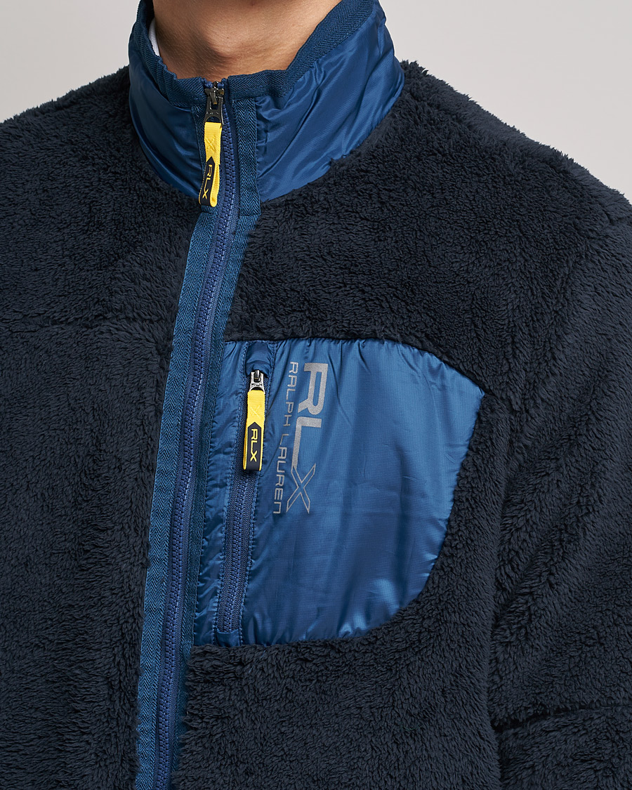 Herre | Gensere | RLX Ralph Lauren | Hi-Pile Full Zip Sweater College Navy