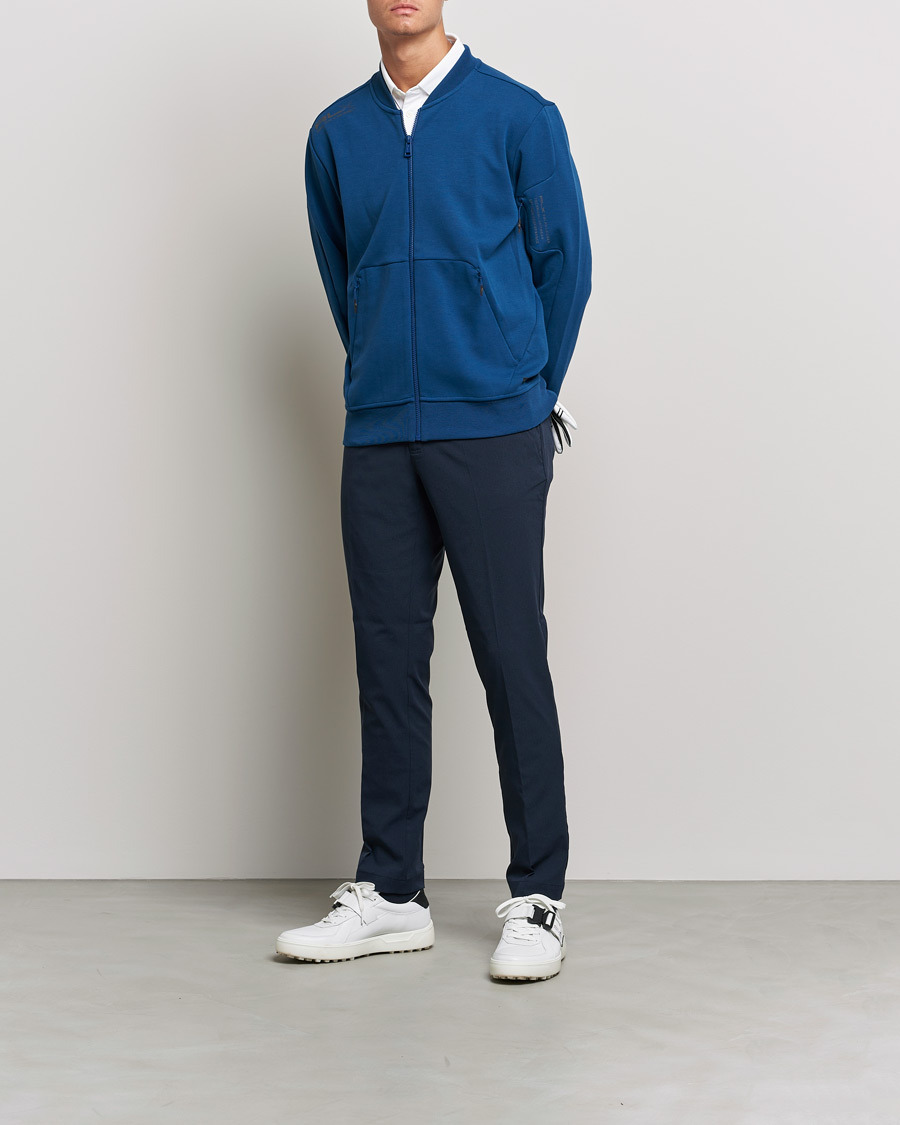 Herre | Active | RLX Ralph Lauren | Double Knit Full Zip Sweater Raleigh Blue