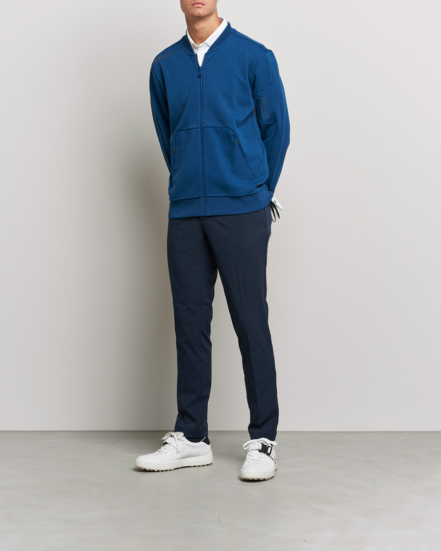 Herre | Gensere | RLX Ralph Lauren | Double Knit Full Zip Sweater Raleigh Blue